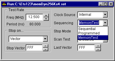 Run Setup Window